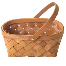 Tragbarer, gewebter Aufbewahrungskorb aus Holzspänen, mittelgroß, 11 x 8,65 x 4,72 Zoll