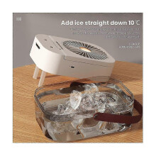 Portable Mist Humidifier Fan, 3 Speed Brushless USB Desktop Air Cooler With Night Light 2.5L Remote Control White Plastic