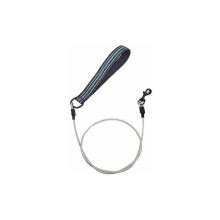 Guia para cachorro, cabo de aço multifio resistente à mastigação, 120 cm azul, fios refletivos, giratório 360
