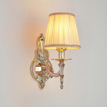 Retro Fabric Wall Lamp, 3 Color Temperature, Antique Copper Metal, for Living Room Bedroom Hallway Hotel Restaurant