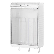 Tableware Holder Large Capacity Draining Plastic Storage Container for Kitchen Chopsticks, Black/White
