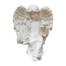 Ręcznie wykonana żywiczna figurka anioła, 4,8 x 4,13 x 6,1 cala, dekoracyjna figurka do ogrodu, sypialni, biura, patio
