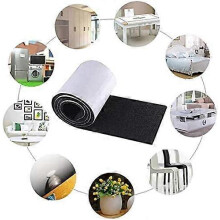 Tapis antidérapants en feutre auto-adhésif, 2 rouleaux, noirs, 100 x 10 x 0,5 cm, pour meubles, sols et protection antibruit
