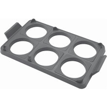 Conjunto de bandeja para grelha com 6 anéis de ovo de silicone removível antiaderente, resistente a temperatura até 315C
