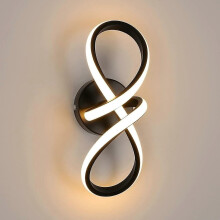 Indoor Wall Light, 20W LED 3000K Warm Light, Number 8 Shape Iron Aluminum Wall Sconce for Living Room Bedroom Hallway
