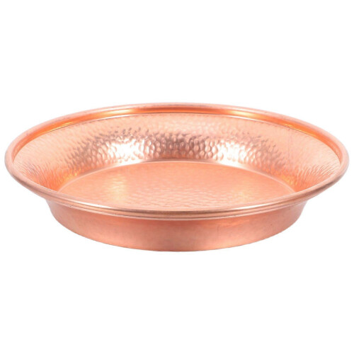 Tigela de Cobre para Gato, 6 Polegadas, Anti-Virada, Metal Martelado à Mão, Cor Dourada para Comida e Água