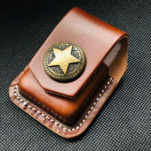 Handgefertigte Leder-Feuerzeughülle, kompatibel mit Zippo-Feuerzeugen, aus echtem Leder