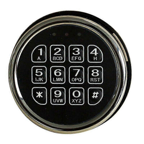 Electronic Safe Lock Replacement Complete Set, Black Keypad with Solenoid Override Keys and Circuit Board