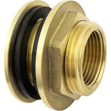 Doorvoer door schot, 1/2 inch 15/21 roestvrijstalen messing waterkraan regenton IBC-tankwanddoorvoer met rubberen afdichtingen
