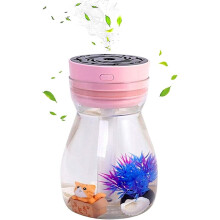 Micro Landscape Cool Mist Air Humidifier, 3.5x3.5x5.1 Inch Mini Size with 7 Adjustable Color Lights for Car Desk Bedroom