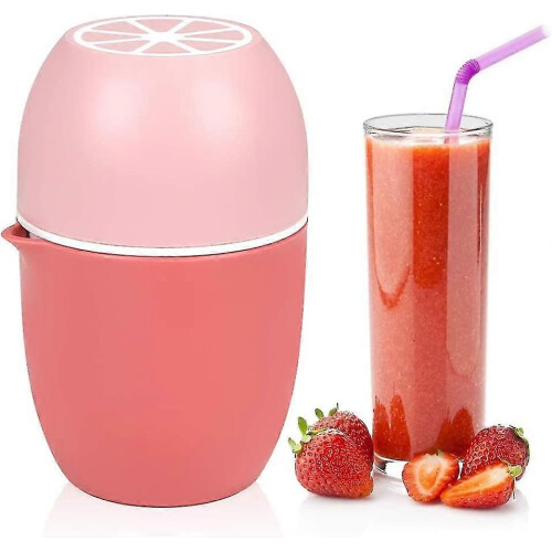 Manual Citrus Juicer Squeezer, Dual Purpose Fruit Press for Lemon Lime Orange Grapefruit, Pink