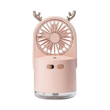 Spray Fan Humidifier, 240ML Rechargeable Handheld Portable Mini Fan, 3 Speed Wind 2 Speed Spray Pink