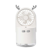 Spray Fan Humidifier, Rechargeable Handheld Portable Mini Fan, 3 Wind 2 Spray Levels, 240ML Water Tank, White