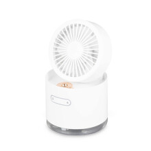 Faltbarer Luftbefeuchter-Ventilator, 11 x 11 x 13 cm, Weiß, leicht und tragbar, für Büro und Zuhause