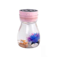 Landscape Mini Cool Mist Humidifier, 380ml, 7 Adjustable Color Lights, 8 Hours Continuous Spray, for Bedroom Desk Kids Room, Pink