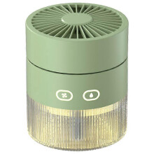 Portable Rechargeable USB Mini Mist Cooling Fan, 300ml Water Cooling Humidifier, 3 Wind Speeds, 7 Color Night Light, Green