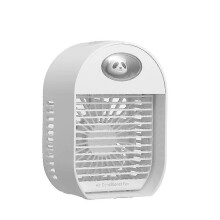 Portable Mini USB Air Cooler Fan, 3 Second Cooling, Evaporative Cooling Humidification, White, Plastic, for Office Bedroom Desktop
