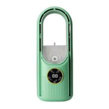 Portable Bladeless Desk Air Cooler Fan, 500ml 6 Speed USB Powered with Humidification and Timer Function, Green ABS