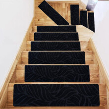 Antislip vilten trapmatten, 10 stuks, 20 x 76 cm, antislip TPU-achterkant voor houten binnentrappen