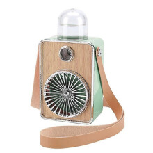 Neck-mounted Portable Spray Cooling Fan, 3 Wind Speeds, 900mAh USB Rechargeable, With LED Light Mute Humidifier, Green