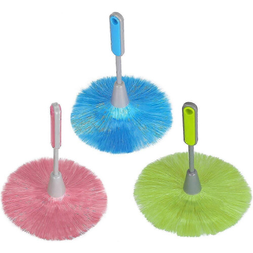 Pincel de limpeza de microfibra 3 unidades, 10,12 polegadas lavável reutilizável, cores azul verde vermelho 1