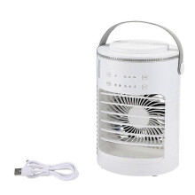 Portable Air Conditioning Fan, 3-Speed Adjustable, Rechargeable USB Air Cooler with Timer, Large Water Tank