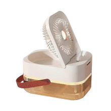 Portable Mist Humidifier Fan, 3 Wind Speeds, 2.5L Water Tank, Brushless Motor, With Night Light and Remote Control, White