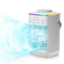 Portable Mini 3-in-1 Air Cooler, 700ml Sealed Tank 4 Speed 50dB Quiet 7-Color Light, Type-C Powered for Home Office Outdoors