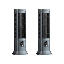 Portable Evaporative Cooling Air Conditioner Desk Tower Fan, Black ABS, 3 Cooling Modes, 2 Pack, Rechargeable, For Room Office