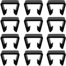 12Pcs Patio Furniture Clips, 6.5CM Heavy Duty Plastic Outdoor Rattan Wicker Sectional Sofa Fastener Clips, Black