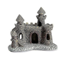 Aquarium Landscape Fake Fish Castle Shield Rock Fish Tank Ornament, Resin, Fits Freshwater and Saltwater, 11.5*6.5*10cm