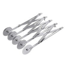 5-Wheel Adjustable Pastry Cutter, 430 Stainless Steel Expandable Multi Wheel Dough Cutter, Silver, 24.5x5.4x5.8 cm