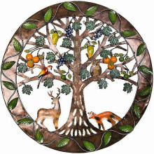 Metal Tree of Life Wall Art, 30x30cm Metal Wall Decor, Indoor Outdoor Garden Home Wall Decoration
