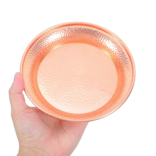 Tigela de Cobre para Gato, 6 Polegadas, Anti-Virada, Metal Martelado à Mão, Cor Dourada para Comida e Água 2