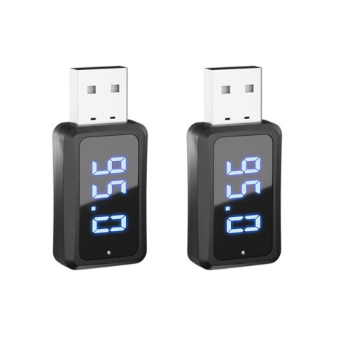 2PCS LED Display USB -Compatible 5.3 Adapter FM Transmitter Receiver Audio Dongle Wireless USB Music Adapter 1