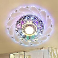 Plafoniera moderna a LED 5W, cristallo acrilico acciaio inossidabile, per corridoio soggiorno camera da letto cucina