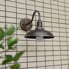 LED Gooseneck Barn Light, Bronze Iron Exterior Wall Lamp, E27 Base, Water Resistant for Garden Porch Farmhouse Garage Indoor Outdoor