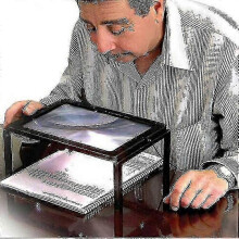 Table Magnifier, 6X Magnification A4 Flat Full Page Reading Magnifier for Elderly, PVC 297*210mm