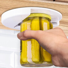 Under Cabinet Jar Opener, Universal V-Grip Lid Opener with Carbon Steel Teeth for Weak Hands, Seniors and Arthritis, Space Saving Mounted Design