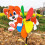 4er-Pack Tier-Windmühlen, bunte Outdoor-Gartendekoration,-04 9