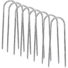 Trampoline Stakes Heavy Duty Tent Pegs, 8 Pieces, Galvanised U Anchors for Trampoline, Soccer Goals, Outdoor Tents