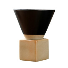 Espresso Cup with Base, 200ml Vintage Black High-temperature Ceramic, Dishwasher and Microwave Safe