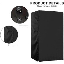 Waterproof Outdoor Refrigerator Cover 210D Oxford with Zipper Air Vents Multiple Sizes for Beverage Cabinet