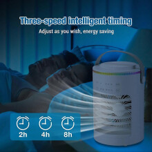 Portable Air Conditioning Fan, 3-Speed Adjustable, Rechargeable USB Air Cooler With Timing Setting, Large Water Tank