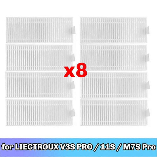 Replacement Hepa Filter compatible with LIECTROUX V3S PRO 11S M7S Pro Robot Vacuum, 8 Pack, Plastic 1