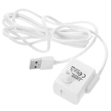 Pompa dozująca wodę dla zwierząt domowych, 3 regulowane tryby przepływu, materiał ABS, biała, 4x4x3,8 cm, zasilanie USB