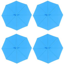 Silicone Cup Lids with Umbrella Decoration, 4-Pack, Blue, 11.5cm