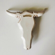 Scultura da parete a forma di testa di mucca, in resina, 21x21,5x4 cm, ornamento decorativo da parete per ambienti domestici e commerciali.