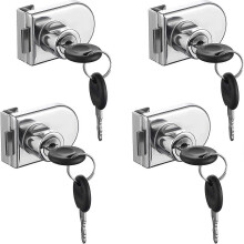 Lot de 4 verrous pour porte en verre, installation sans perçage, alliage de zinc pour verre trempé sans cadre de 5 à 8 mm