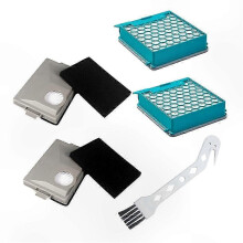 Juego de filtros de carbón de repuesto compatibles con la aspiradora Miele Boost CX1 Blizzard CX1, 2 filtros HEPA y 2 filtros para polvo fino.